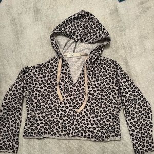 Vintage Havana leopard cropped hoodie